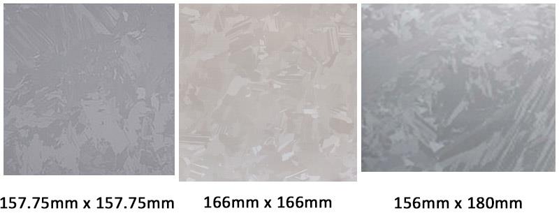 Poly wafer different dimensions